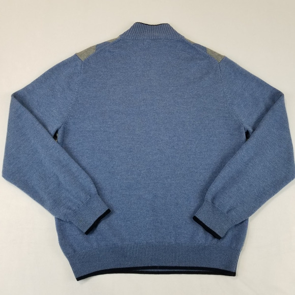 Brooks Brothers Sweater Mens Large Argyle 100% Extra Fine Merino Wool 1/4 Zip - Picture 3 of 9